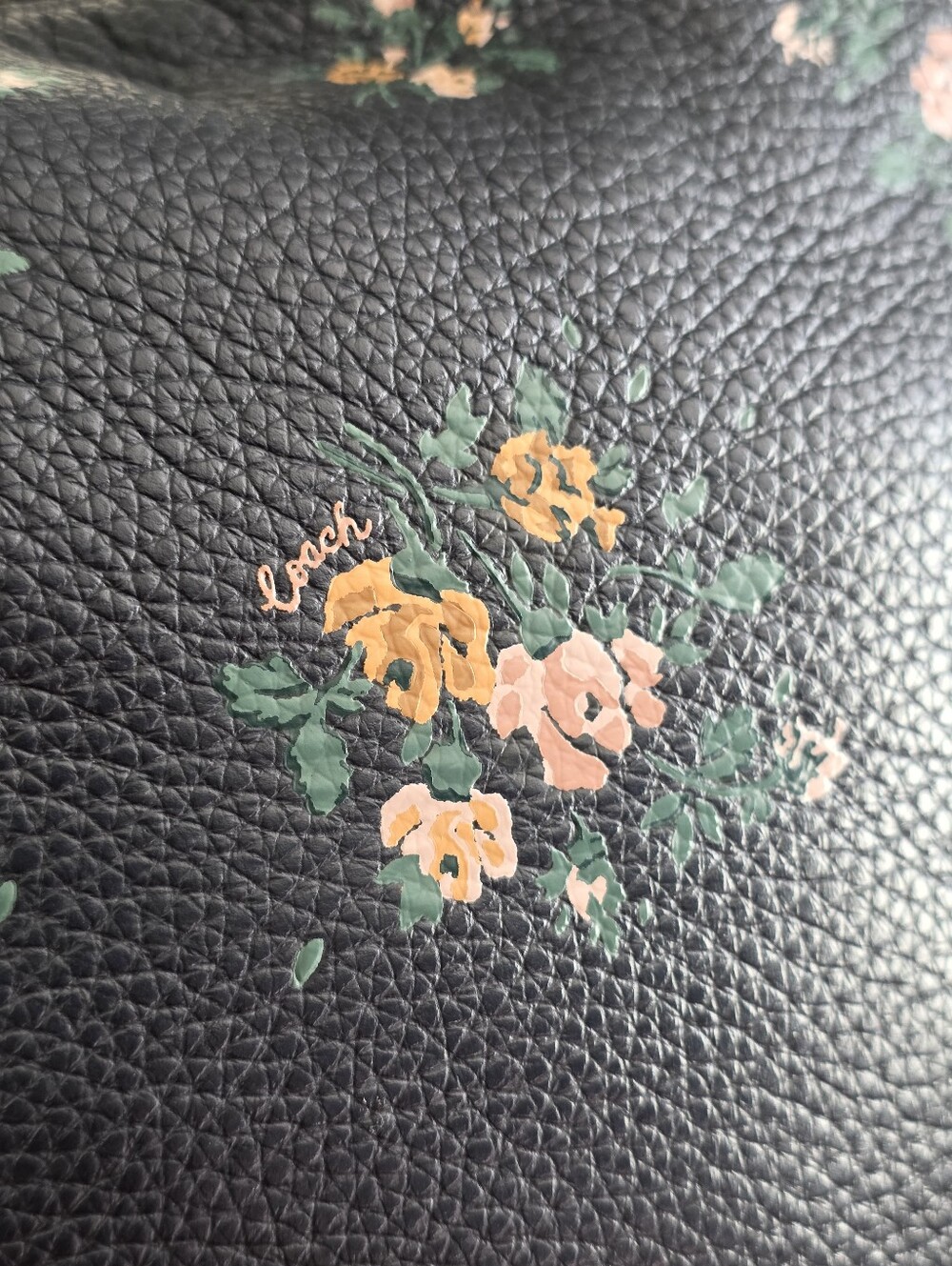 Coach 91022 Mini Abby Duffle Rose Bouquet Print Navy Leather Crossbody Bag - Picture 5 of 16